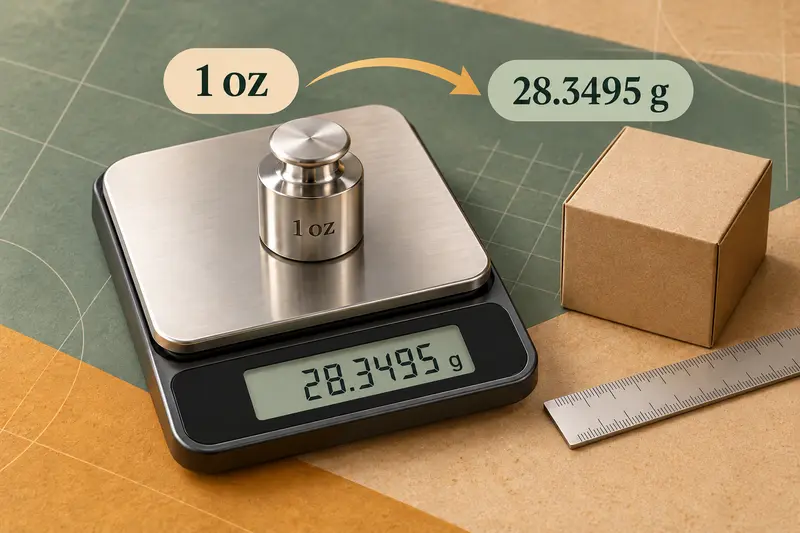 1 ounce to 28.3495 Grams Conversion on a Digital Scale