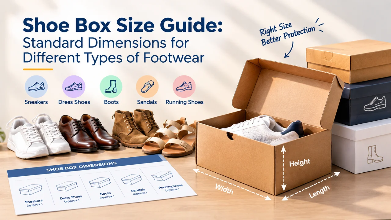 shoe box size guide standard dimensions for different types of footwear