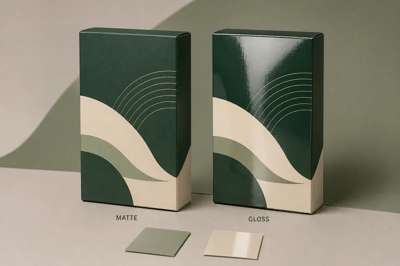 Matte vs gloss lamination on printed packaging boxes