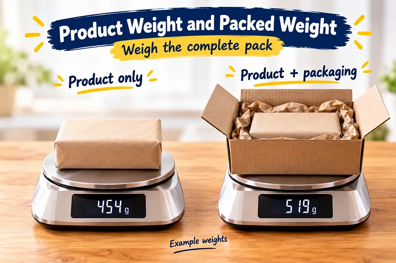 Product Weight Compared With Total Packed Weight