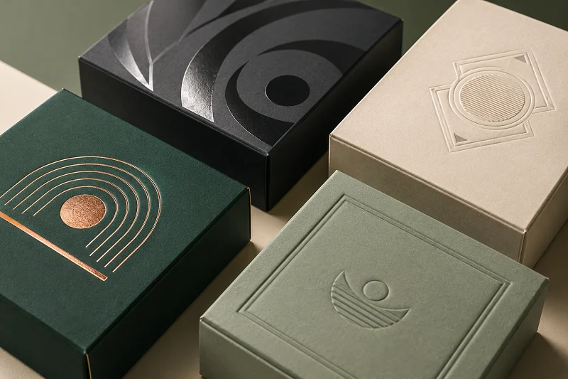 Foil stamping, spot UV and embossing on matte packaging