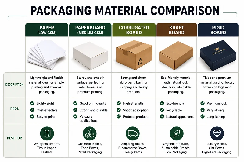 Packaging Material Comparison