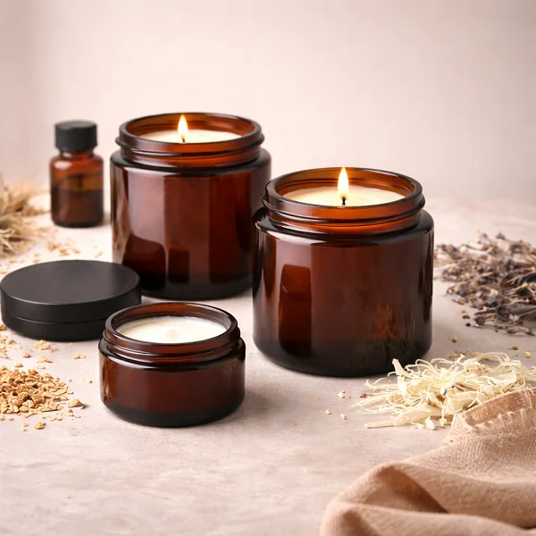 brown glass jars for candles fine packaging au