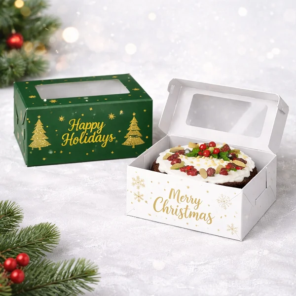 christmas cake packaging box with window australia