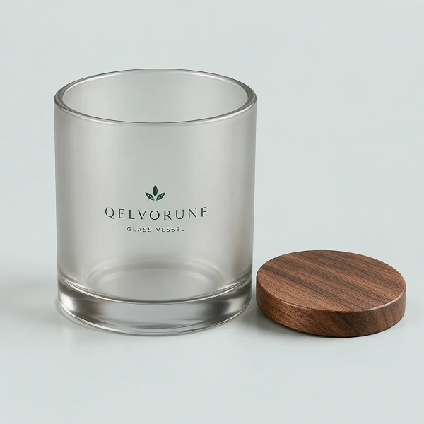glass candle jar with logo