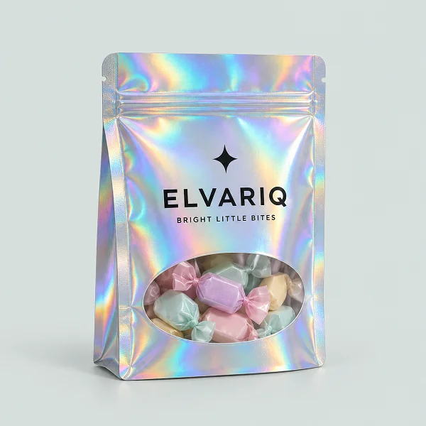 order custom holographic mylar bag with logo