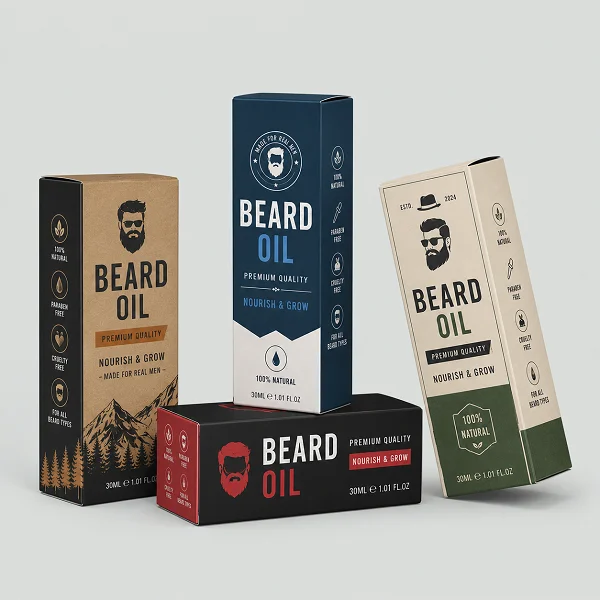 order custom printed beard oil packaging boxes wholesale