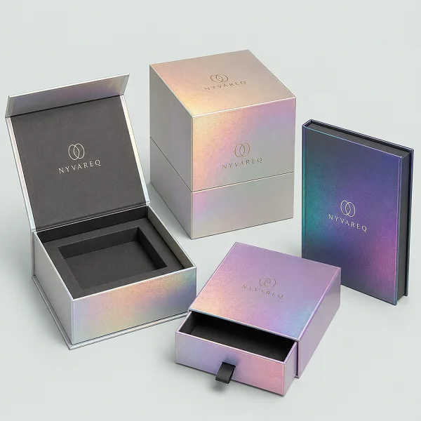order wholesale custom holographic rigid boxes