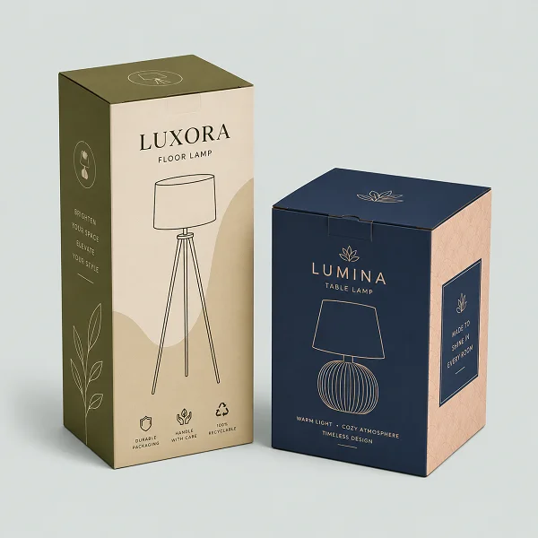 shop printed lamp packaging boxes with logo