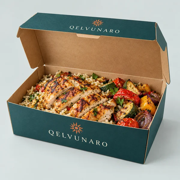 takeaway food box with logo